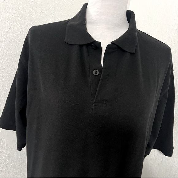 PJ Mark Men's Size Large 2-Button Black Short Sleeve Polo Shirt Business Casual - Picture 3 of 8